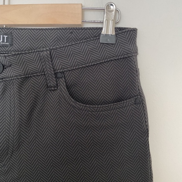 Kut from the Kloth Womens 10 Diana Skinny Pants Grey Black Herringbone Stretch - Picture 3 of 13